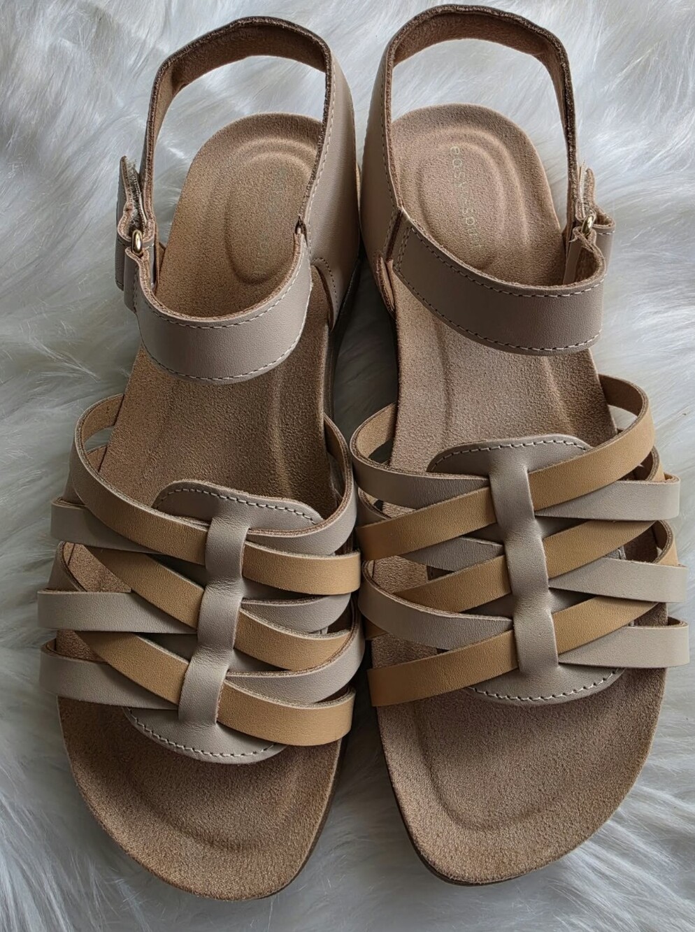 Easy Spirit Marlene Women's Sandals Cream/Light Natural Leather: 8.5 W9